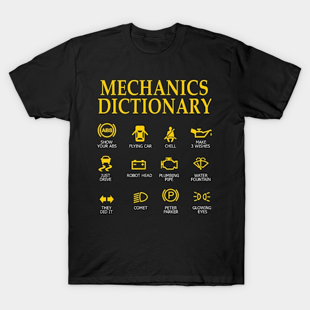 Mechanics Dictionary  Workshop T-Shirt by Caskara